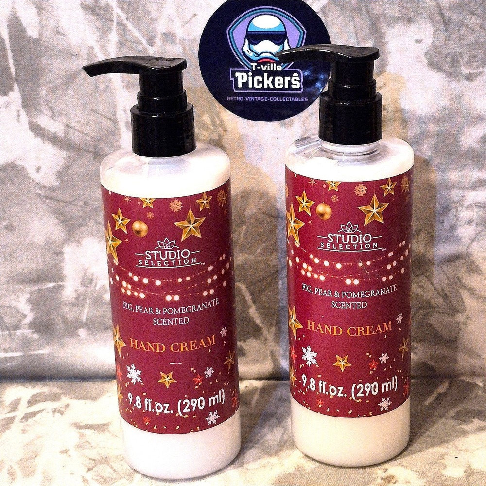 Lot of 2 Studio Selection Fig Pear & Pomegranate Scented Hand Cream 9.8oz Pump